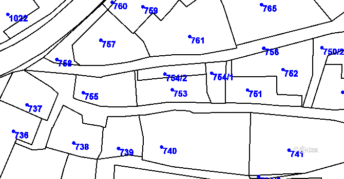 Parcela st. 753 v KÚ Brumov, Katastrální mapa