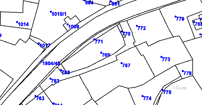 Parcela st. 769 v KÚ Brumov, Katastrální mapa