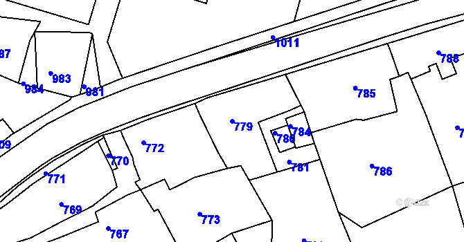 Parcela st. 779 v KÚ Brumov, Katastrální mapa