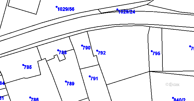 Parcela st. 792 v KÚ Brumov, Katastrální mapa