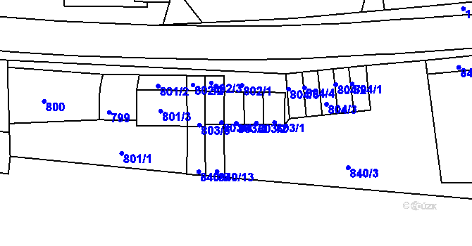 Parcela st. 803/3 v KÚ Brumov, Katastrální mapa