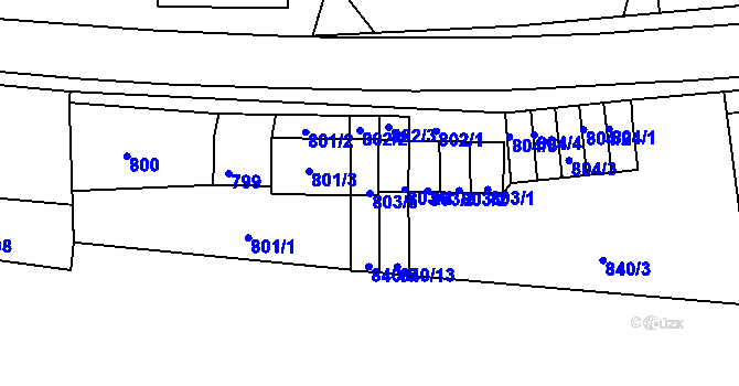 Parcela st. 803/5 v KÚ Brumov, Katastrální mapa