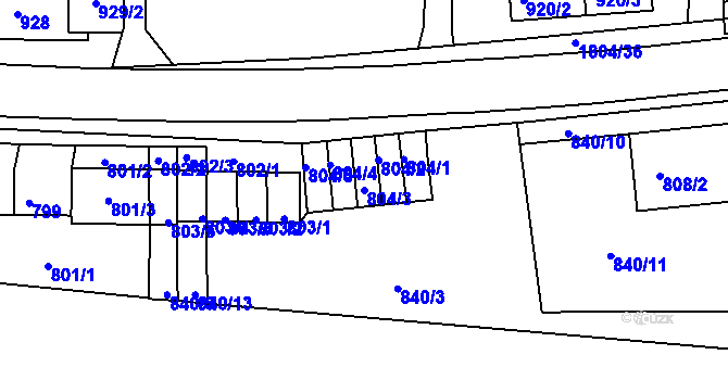 Parcela st. 804/3 v KÚ Brumov, Katastrální mapa