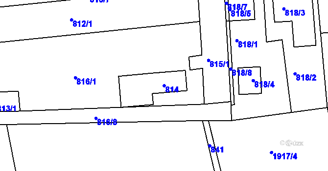 Parcela st. 814 v KÚ Brumov, Katastrální mapa