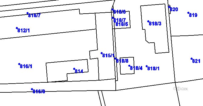 Parcela st. 815/1 v KÚ Brumov, Katastrální mapa