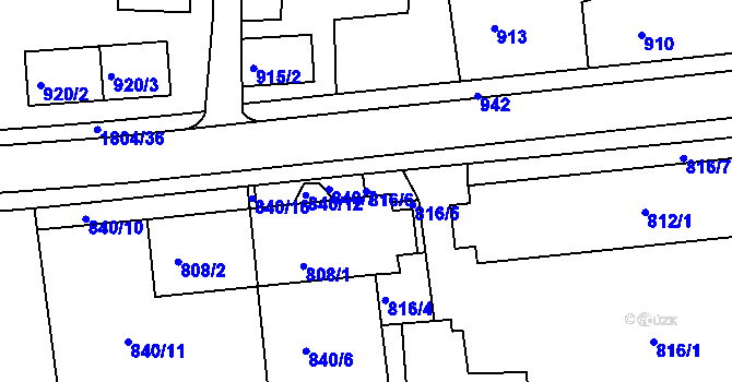 Parcela st. 816/6 v KÚ Brumov, Katastrální mapa