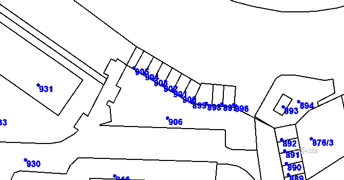 Parcela st. 901 v KÚ Brumov, Katastrální mapa