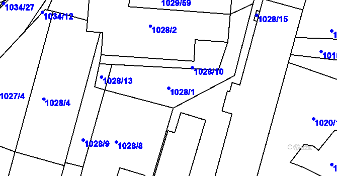 Parcela st. 1028/1 v KÚ Brumov, Katastrální mapa