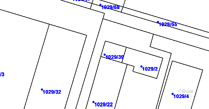 Parcela st. 1029/39 v KÚ Brumov, Katastrální mapa