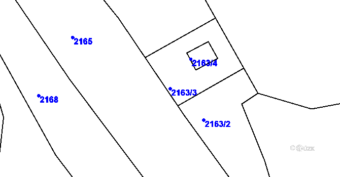 Parcela st. 2163/3 v KÚ Brumov, Katastrální mapa