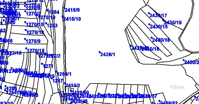 Parcela st. 2428/1 v KÚ Brumov, Katastrální mapa