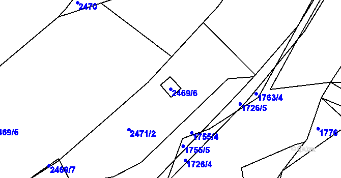 Parcela st. 2469/6 v KÚ Brumov, Katastrální mapa
