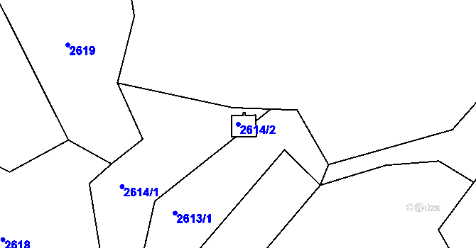 Parcela st. 2614/2 v KÚ Brumov, Katastrální mapa