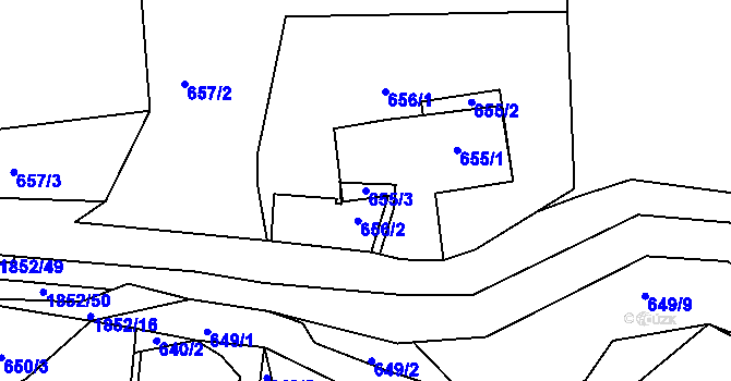 Parcela st. 655/3 v KÚ Brumov, Katastrální mapa