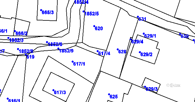 Parcela st. 617/4 v KÚ Brumov, Katastrální mapa