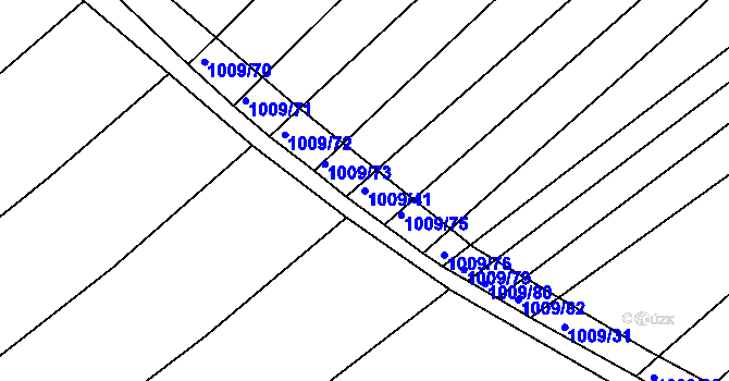 Parcela st. 1009/41 v KÚ Bylnice, Katastrální mapa