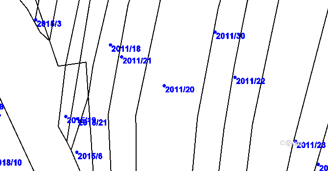 Parcela st. 2011/20 v KÚ Bylnice, Katastrální mapa