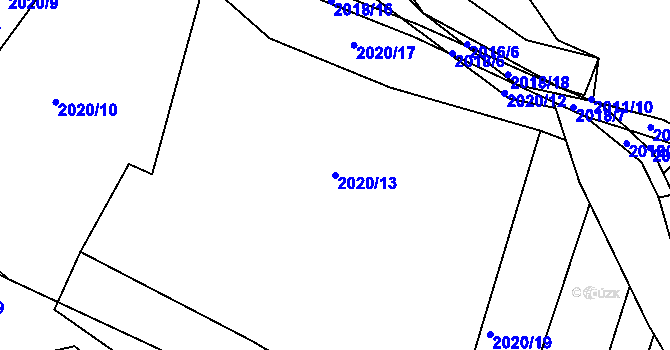 Parcela st. 2020/13 v KÚ Bylnice, Katastrální mapa