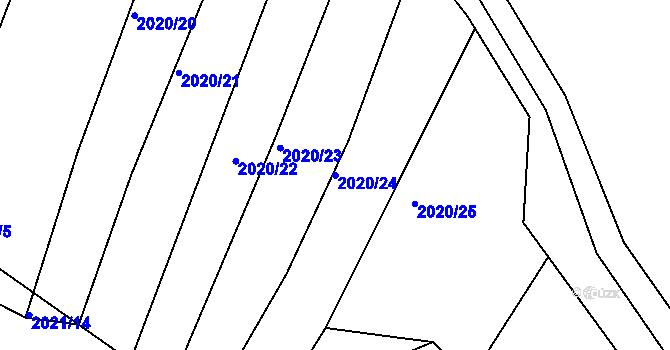 Parcela st. 2020/24 v KÚ Bylnice, Katastrální mapa