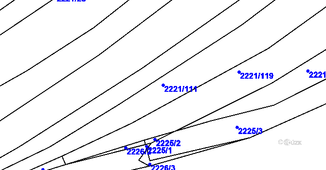 Parcela st. 2221/111 v KÚ Bylnice, Katastrální mapa