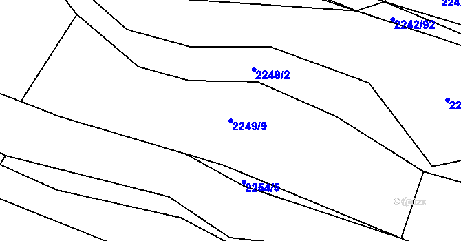 Parcela st. 2249/9 v KÚ Bylnice, Katastrální mapa