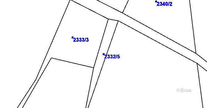 Parcela st. 2332/5 v KÚ Bylnice, Katastrální mapa