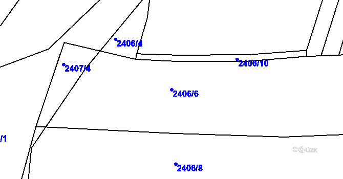 Parcela st. 2406/6 v KÚ Bylnice, Katastrální mapa