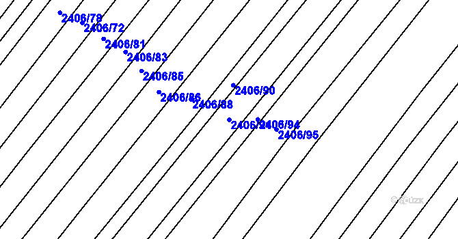 Parcela st. 2406/91 v KÚ Bylnice, Katastrální mapa