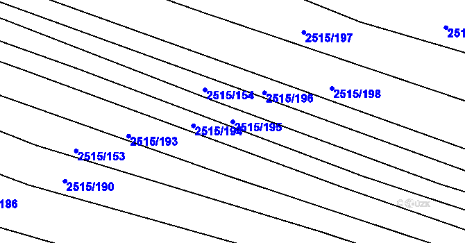 Parcela st. 2515/195 v KÚ Bylnice, Katastrální mapa
