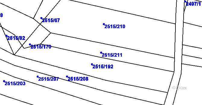 Parcela st. 2515/211 v KÚ Bylnice, Katastrální mapa