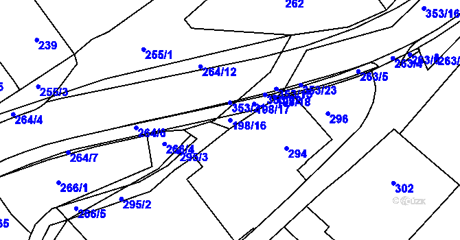Parcela st. 198/16 v KÚ Bylnice, Katastrální mapa