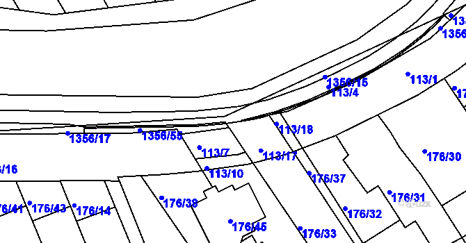 Parcela st. 113/19 v KÚ Bylnice, Katastrální mapa
