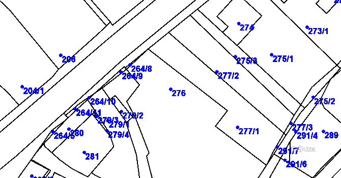 Parcela st. 276 v KÚ Bylnice, Katastrální mapa