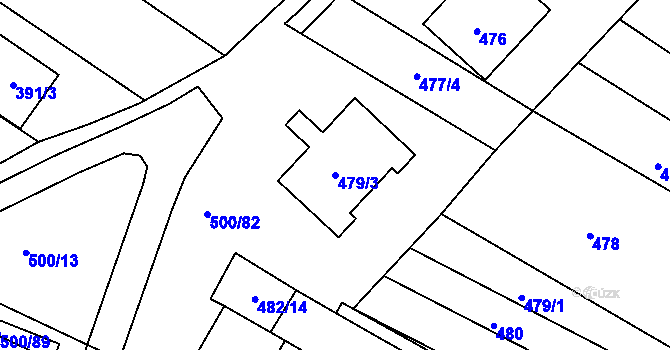 Parcela st. 479/3 v KÚ Bylnice, Katastrální mapa