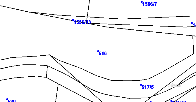 Parcela st. 516 v KÚ Bylnice, Katastrální mapa