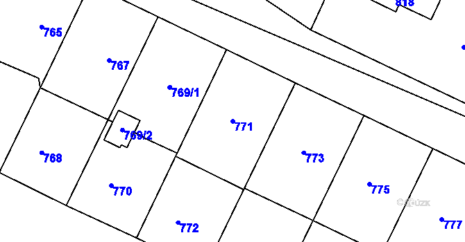 Parcela st. 771 v KÚ Bylnice, Katastrální mapa