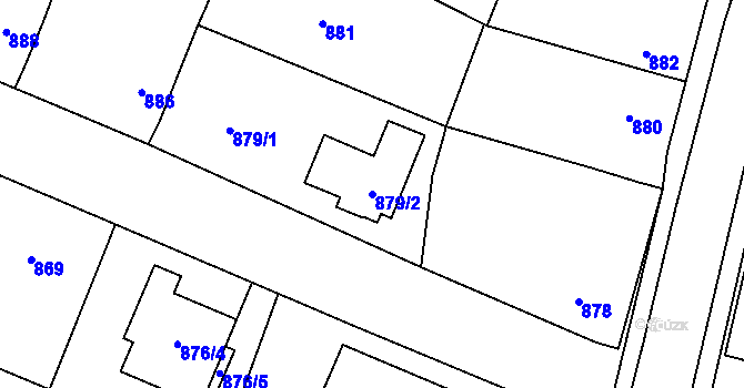 Parcela st. 879/2 v KÚ Bylnice, Katastrální mapa