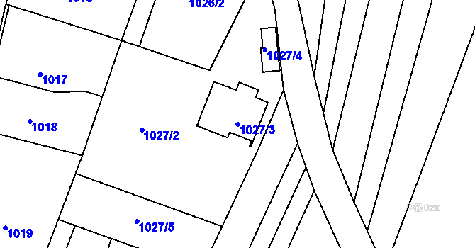 Parcela st. 1027/3 v KÚ Bylnice, Katastrální mapa