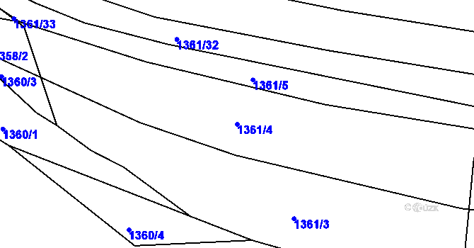 Parcela st. 1361/4 v KÚ Bylnice, Katastrální mapa