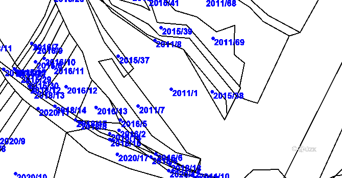 Parcela st. 2011/1 v KÚ Bylnice, Katastrální mapa