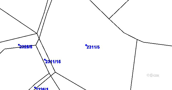 Parcela st. 2311/5 v KÚ Bylnice, Katastrální mapa