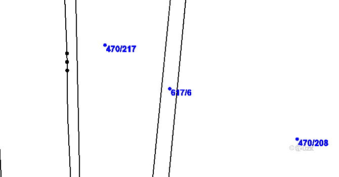 Parcela st. 617/6 v KÚ Brumovice, Katastrální mapa