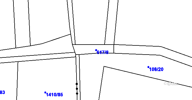 Parcela st. 617/8 v KÚ Brumovice, Katastrální mapa