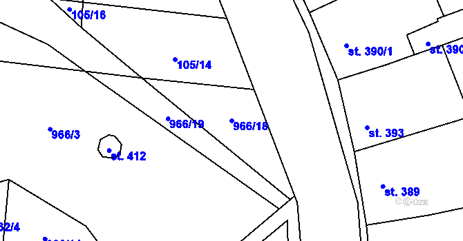 Parcela st. 966/18 v KÚ Brumovice, Katastrální mapa