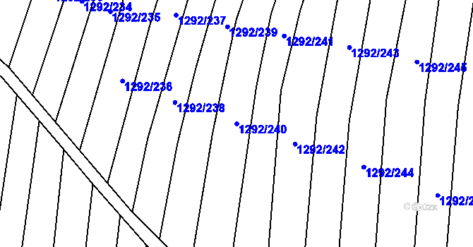 Parcela st. 1292/240 v KÚ Brumovice, Katastrální mapa