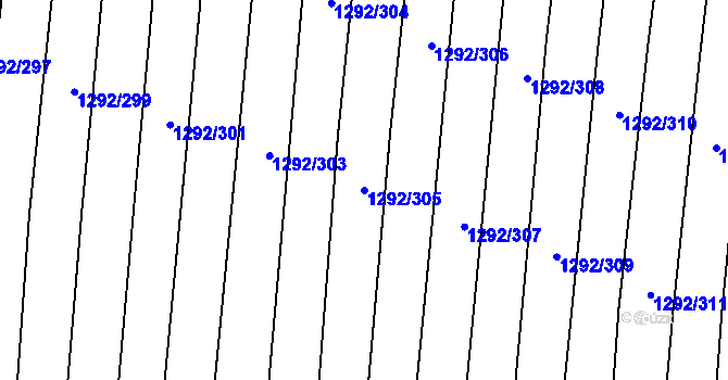 Parcela st. 1292/305 v KÚ Brumovice, Katastrální mapa