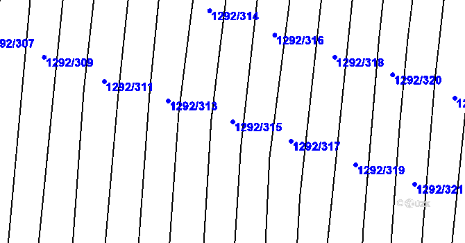 Parcela st. 1292/315 v KÚ Brumovice, Katastrální mapa