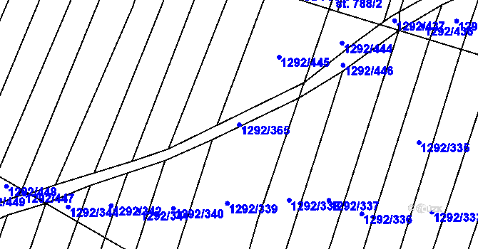 Parcela st. 1292/365 v KÚ Brumovice, Katastrální mapa