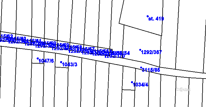 Parcela st. 1292/370 v KÚ Brumovice, Katastrální mapa