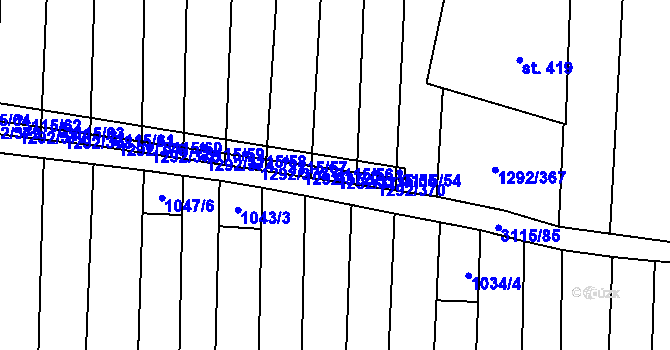 Parcela st. 1292/371 v KÚ Brumovice, Katastrální mapa